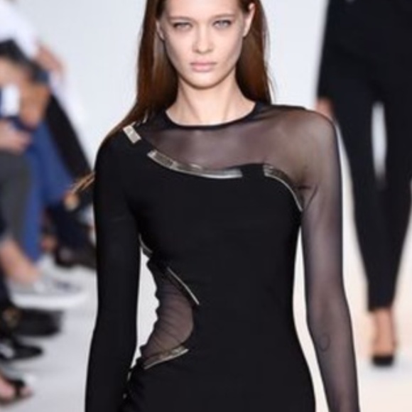 Mugler Runway Black Chain Link Cut-Out Sheet Dress - Picture 4 of 16